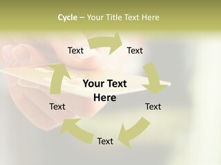 A Person Holding A Credit Card In Their Hand PowerPoint Template