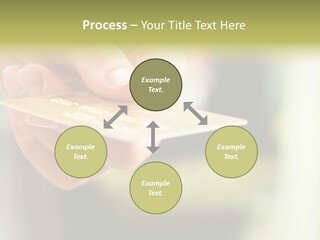 A Person Holding A Credit Card In Their Hand PowerPoint Template