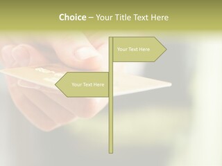 A Person Holding A Credit Card In Their Hand PowerPoint Template
