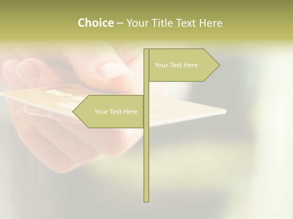 A Person Holding A Credit Card In Their Hand PowerPoint Template