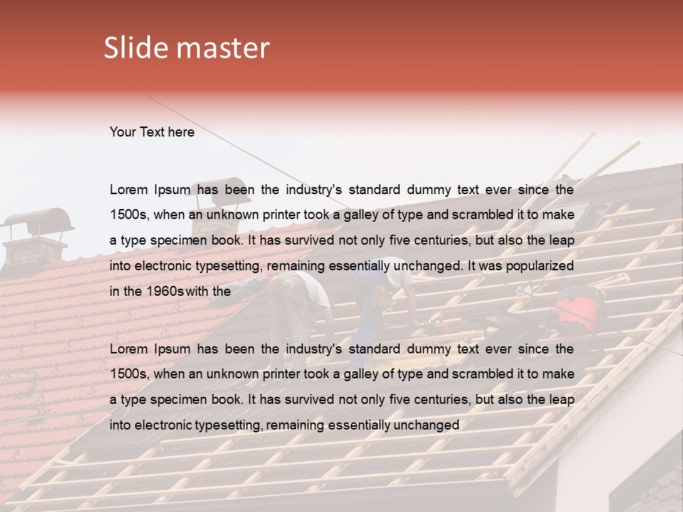 A Couple Of Men Working On A Roof PowerPoint Template