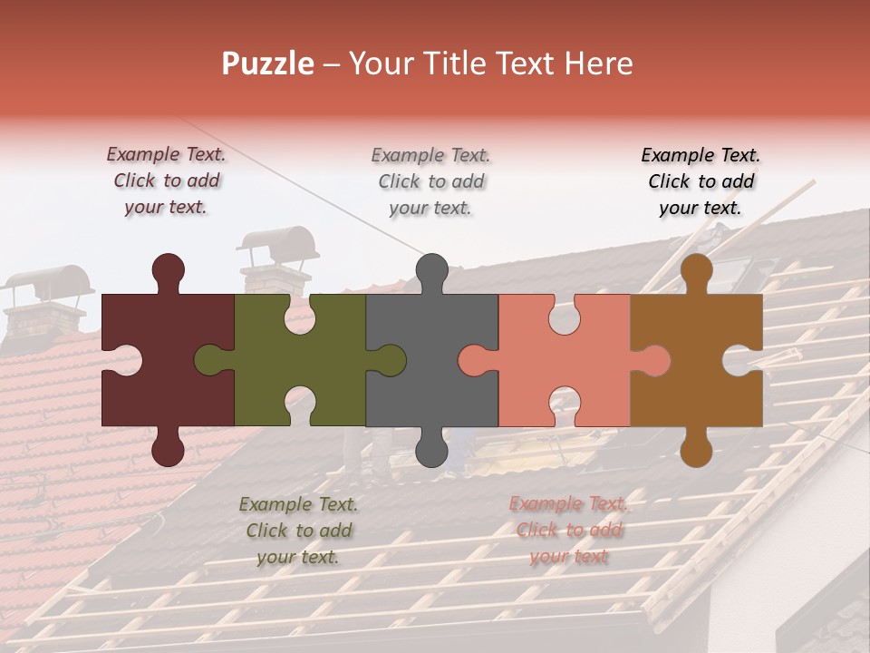 A Couple Of Men Working On A Roof PowerPoint Template