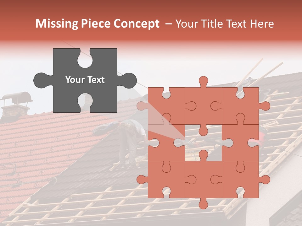 A Couple Of Men Working On A Roof PowerPoint Template