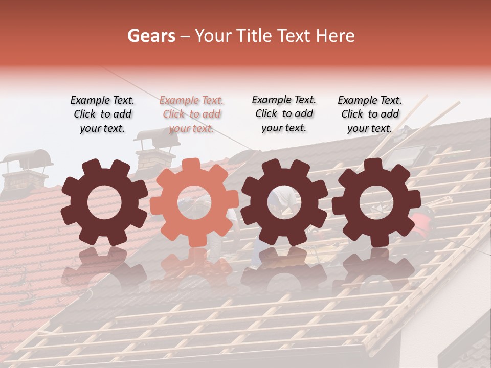 A Couple Of Men Working On A Roof PowerPoint Template