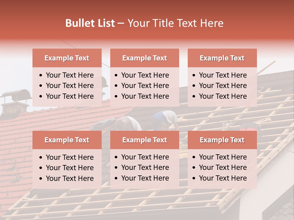 A Couple Of Men Working On A Roof PowerPoint Template