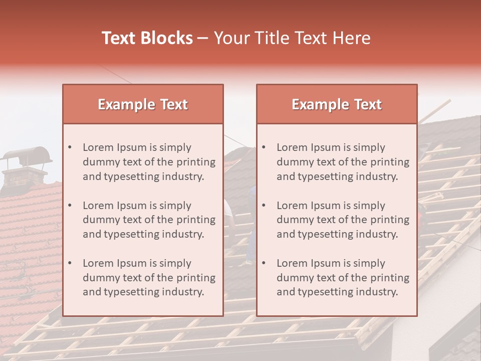 A Couple Of Men Working On A Roof PowerPoint Template
