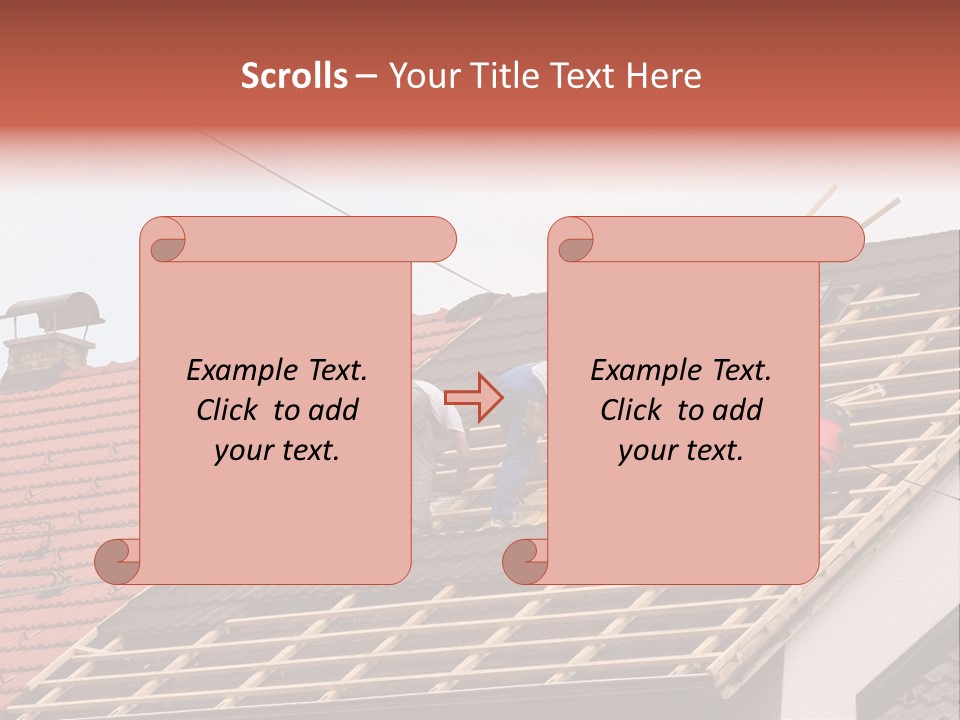 A Couple Of Men Working On A Roof PowerPoint Template