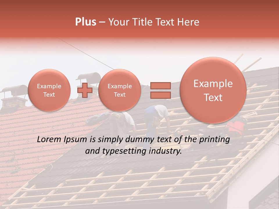 A Couple Of Men Working On A Roof PowerPoint Template