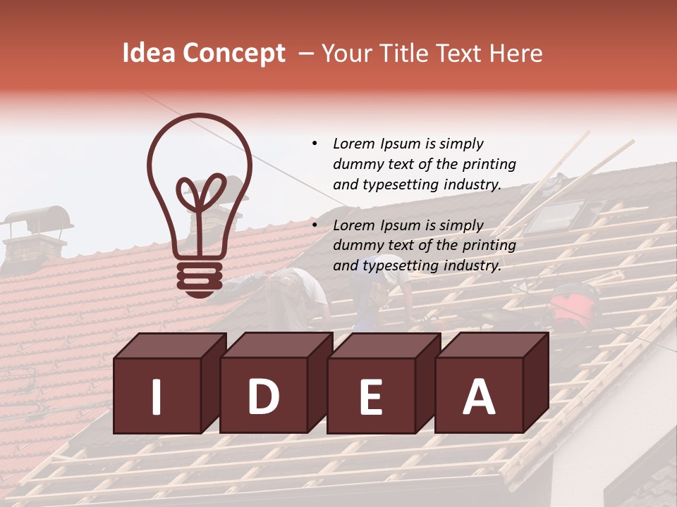 A Couple Of Men Working On A Roof PowerPoint Template