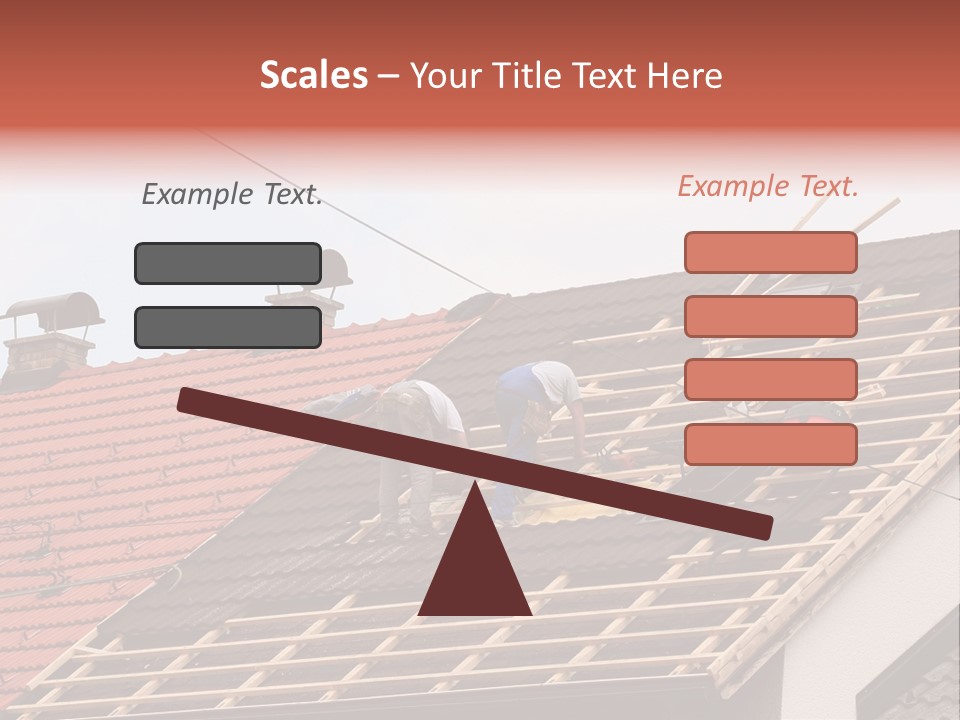 A Couple Of Men Working On A Roof PowerPoint Template