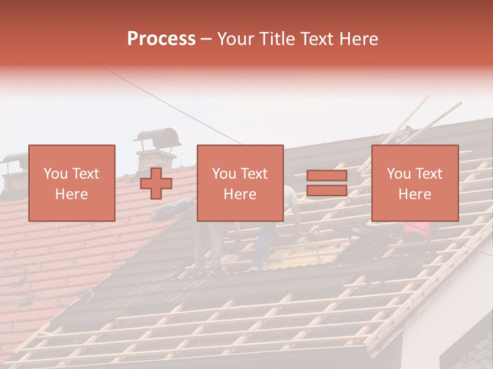 A Couple Of Men Working On A Roof PowerPoint Template