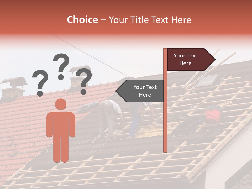 A Couple Of Men Working On A Roof PowerPoint Template