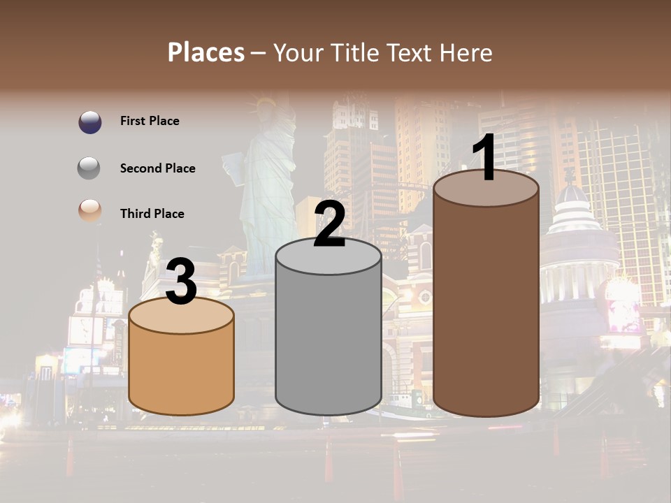 The Statue Of Liberty Is Lit Up At Night PowerPoint Template