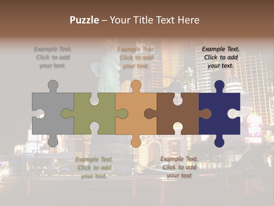 The Statue Of Liberty Is Lit Up At Night PowerPoint Template