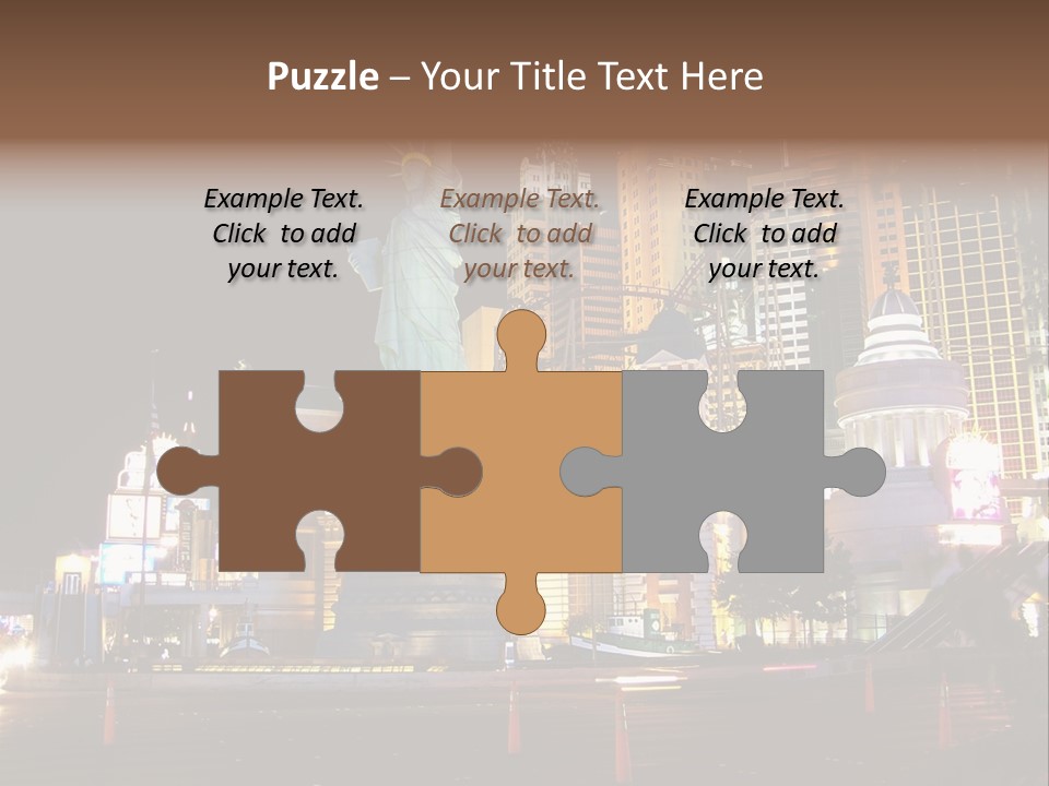 The Statue Of Liberty Is Lit Up At Night PowerPoint Template