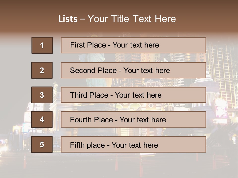 The Statue Of Liberty Is Lit Up At Night PowerPoint Template