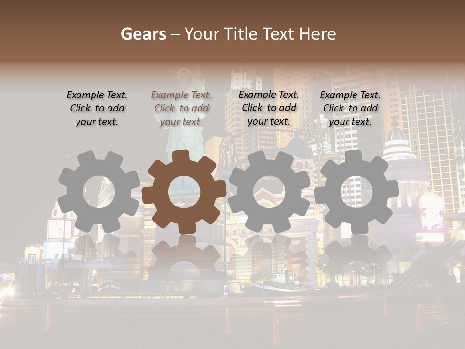 The Statue Of Liberty Is Lit Up At Night PowerPoint Template