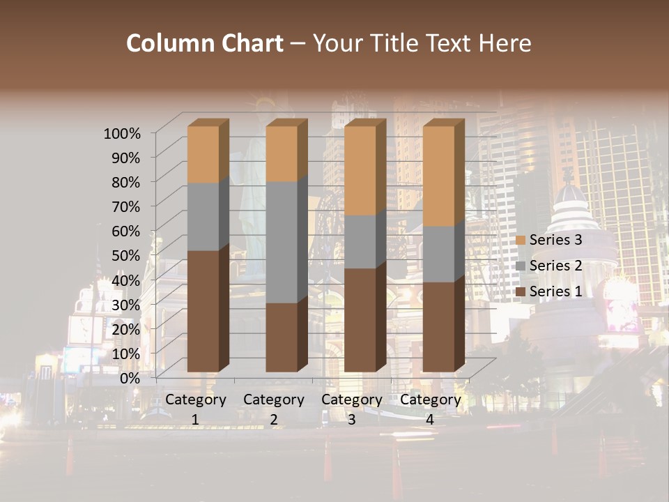 The Statue Of Liberty Is Lit Up At Night PowerPoint Template