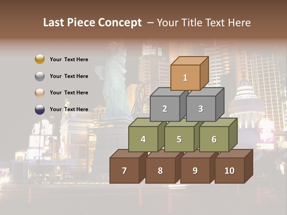 The Statue Of Liberty Is Lit Up At Night PowerPoint Template