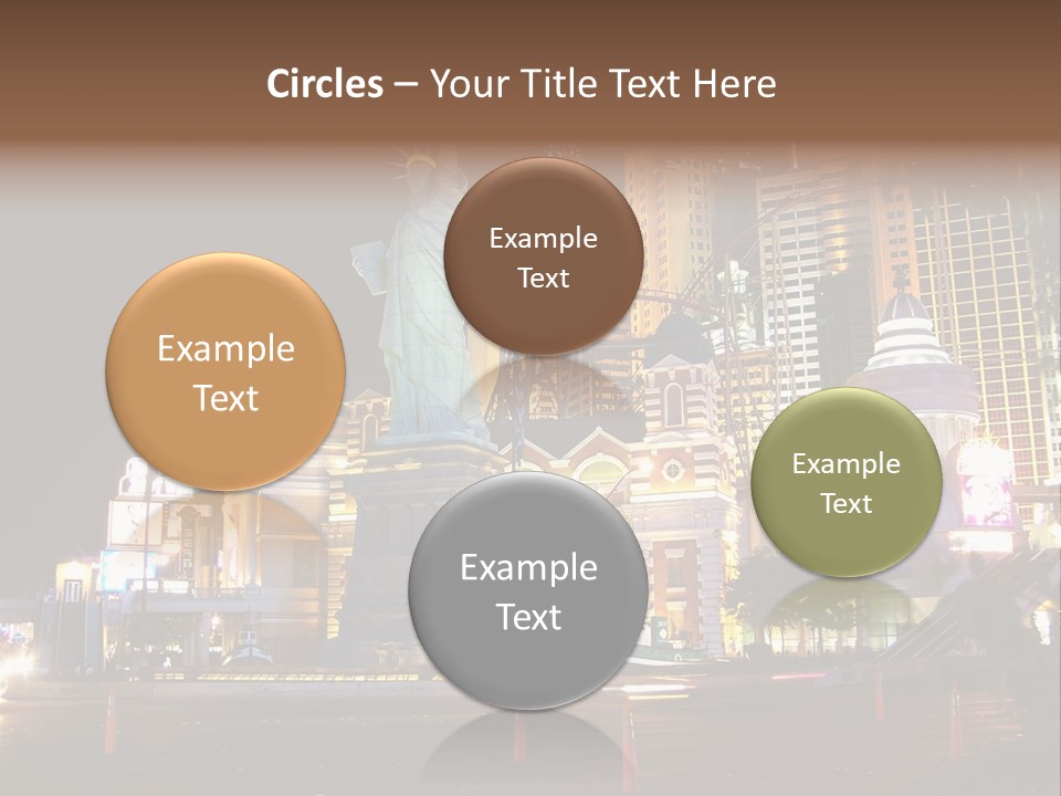 The Statue Of Liberty Is Lit Up At Night PowerPoint Template