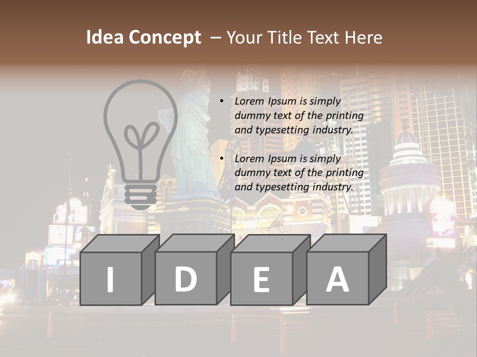 The Statue Of Liberty Is Lit Up At Night PowerPoint Template