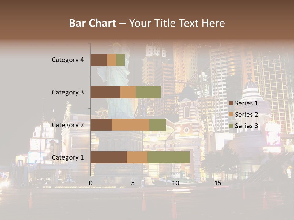 The Statue Of Liberty Is Lit Up At Night PowerPoint Template