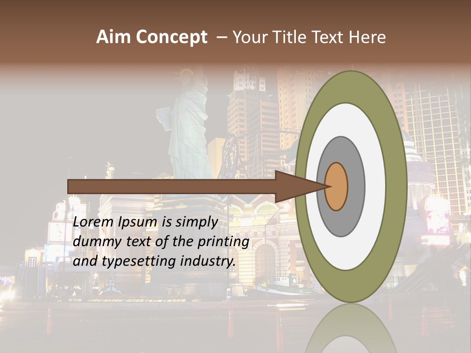 The Statue Of Liberty Is Lit Up At Night PowerPoint Template