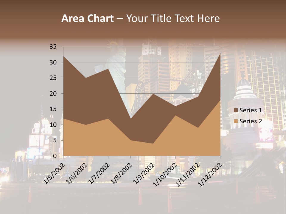 The Statue Of Liberty Is Lit Up At Night PowerPoint Template