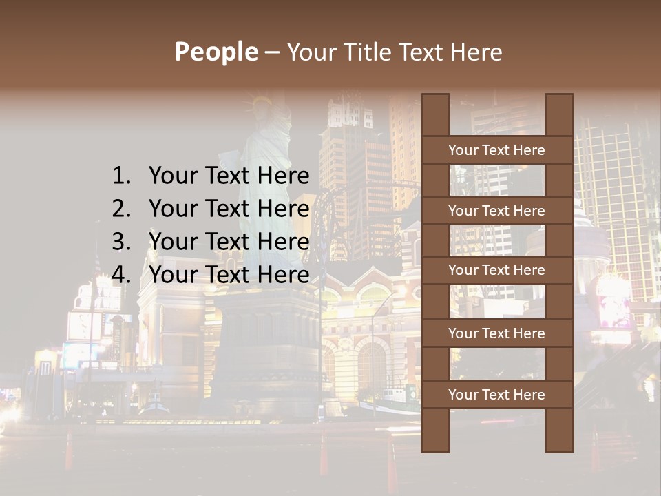 The Statue Of Liberty Is Lit Up At Night PowerPoint Template