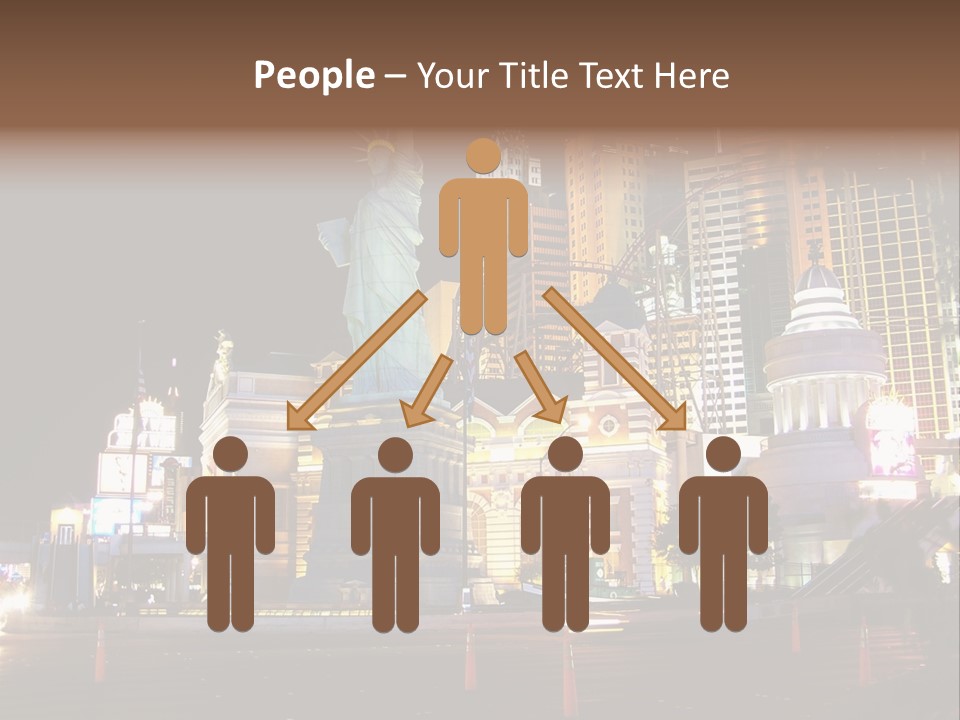 The Statue Of Liberty Is Lit Up At Night PowerPoint Template