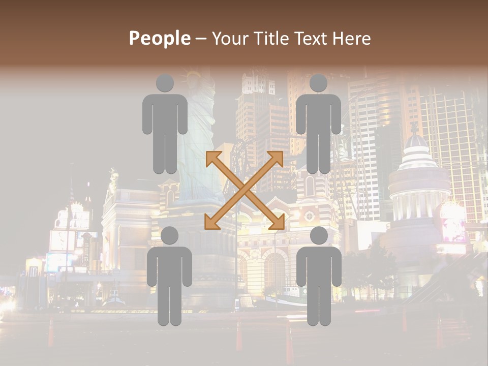 The Statue Of Liberty Is Lit Up At Night PowerPoint Template