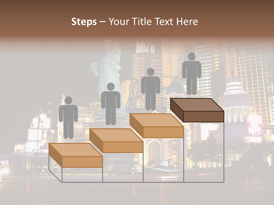 The Statue Of Liberty Is Lit Up At Night PowerPoint Template