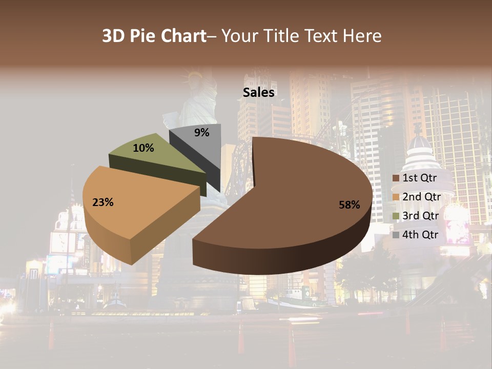 The Statue Of Liberty Is Lit Up At Night PowerPoint Template