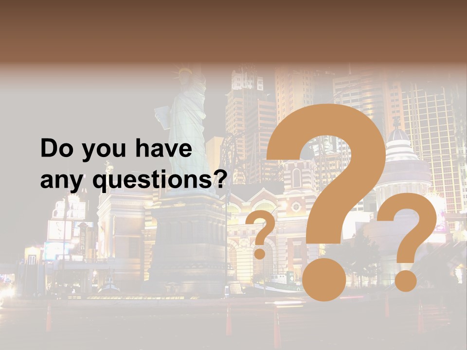 The Statue Of Liberty Is Lit Up At Night PowerPoint Template