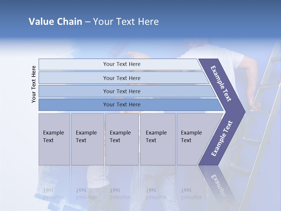 A Man And Woman Painting A Wall With Blue Paint PowerPoint Template