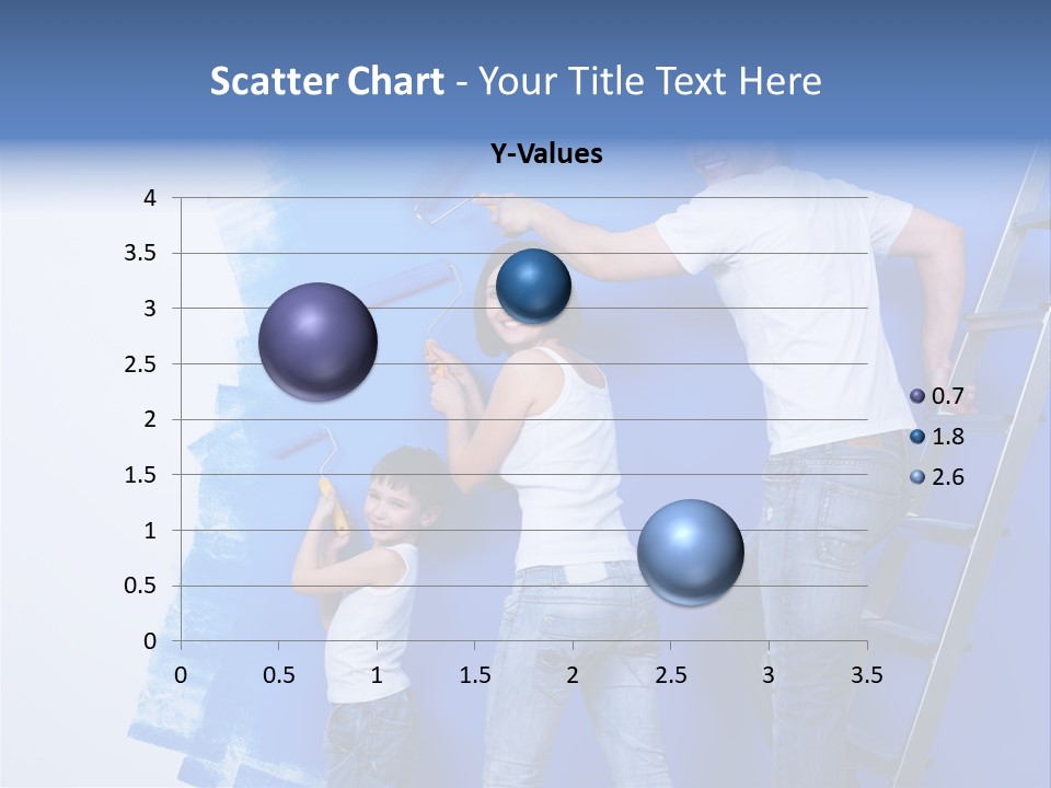 A Man And Woman Painting A Wall With Blue Paint PowerPoint Template
