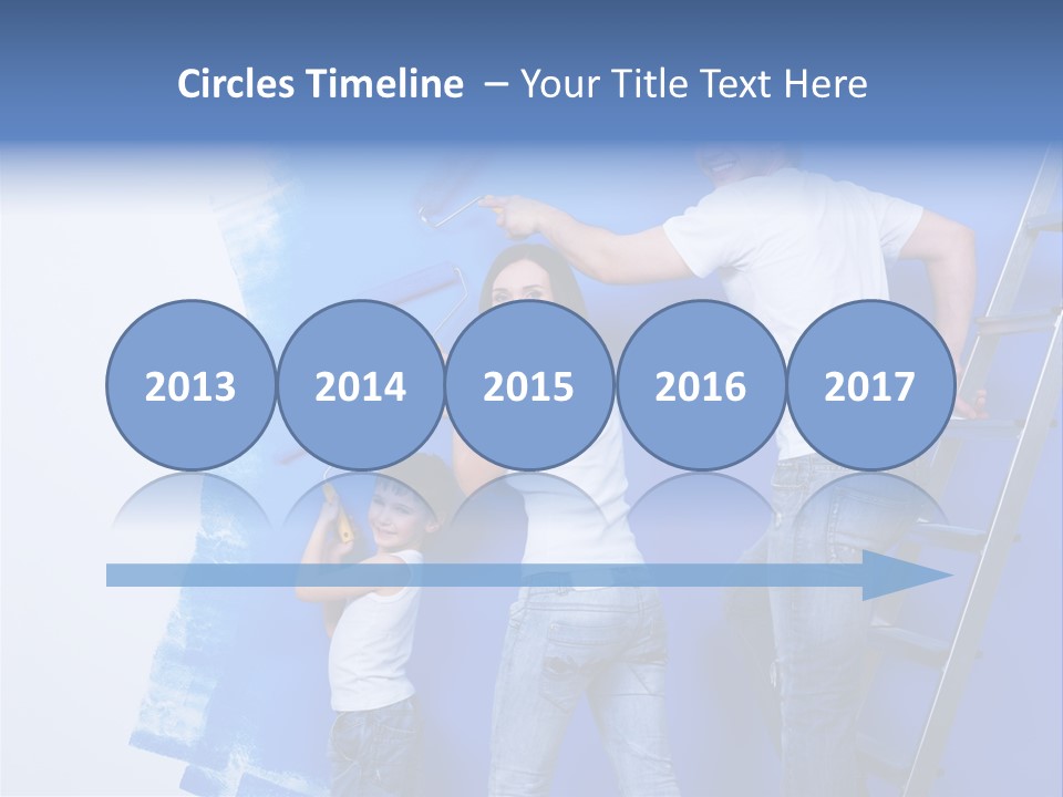 A Man And Woman Painting A Wall With Blue Paint PowerPoint Template