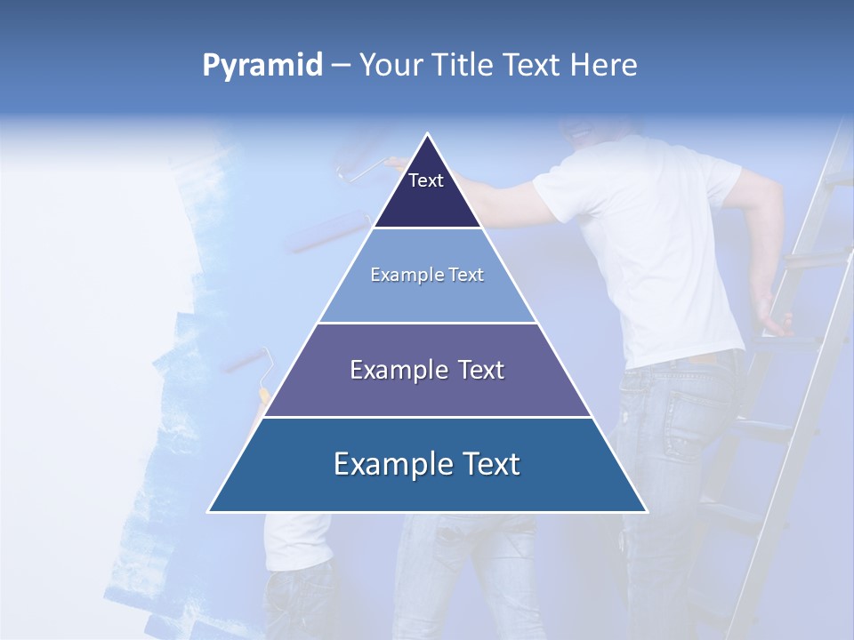 A Man And Woman Painting A Wall With Blue Paint PowerPoint Template