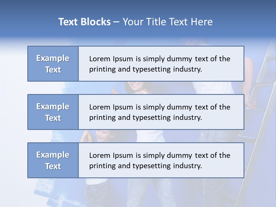 A Man And Woman Painting A Wall With Blue Paint PowerPoint Template