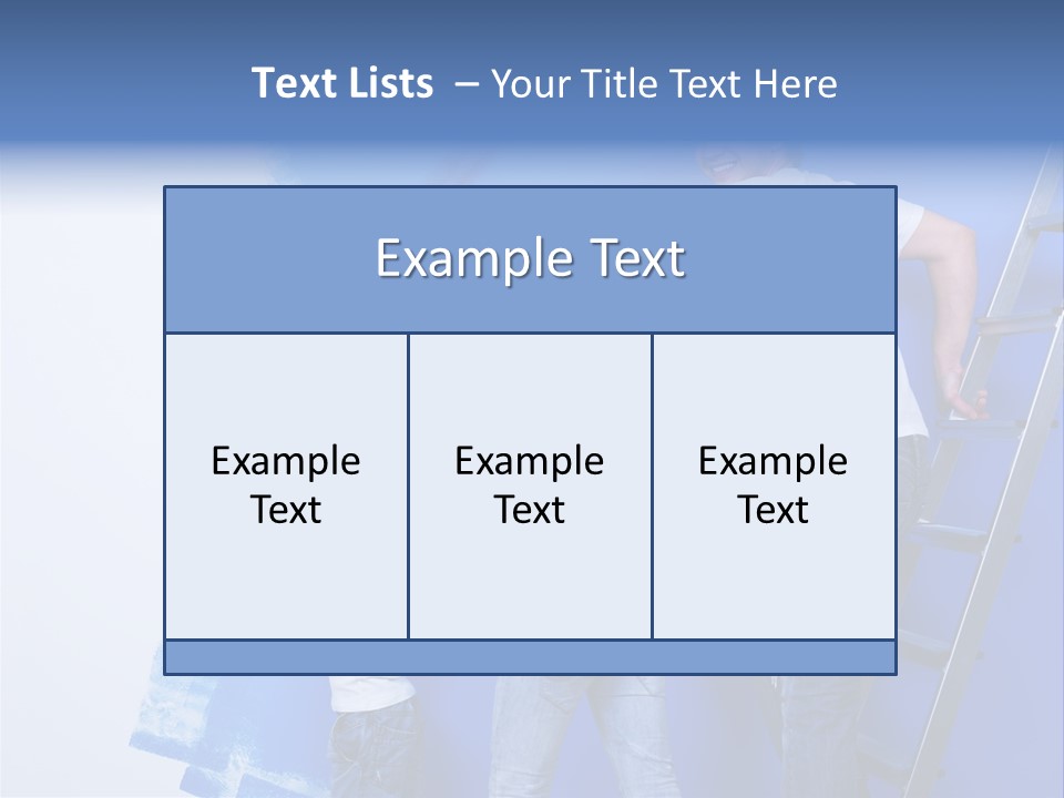 A Man And Woman Painting A Wall With Blue Paint PowerPoint Template