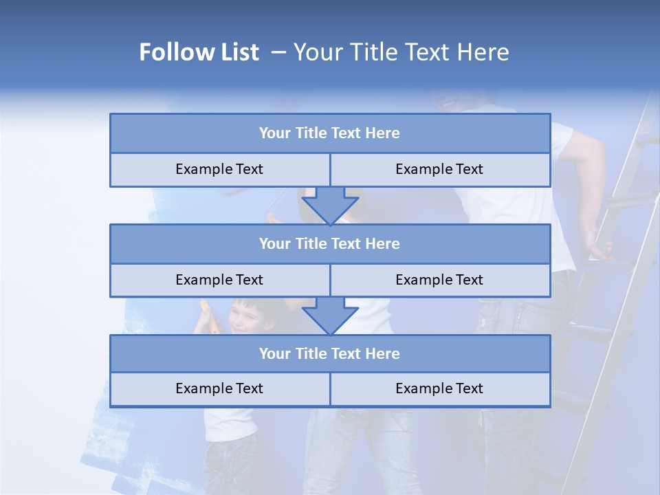 A Man And Woman Painting A Wall With Blue Paint PowerPoint Template