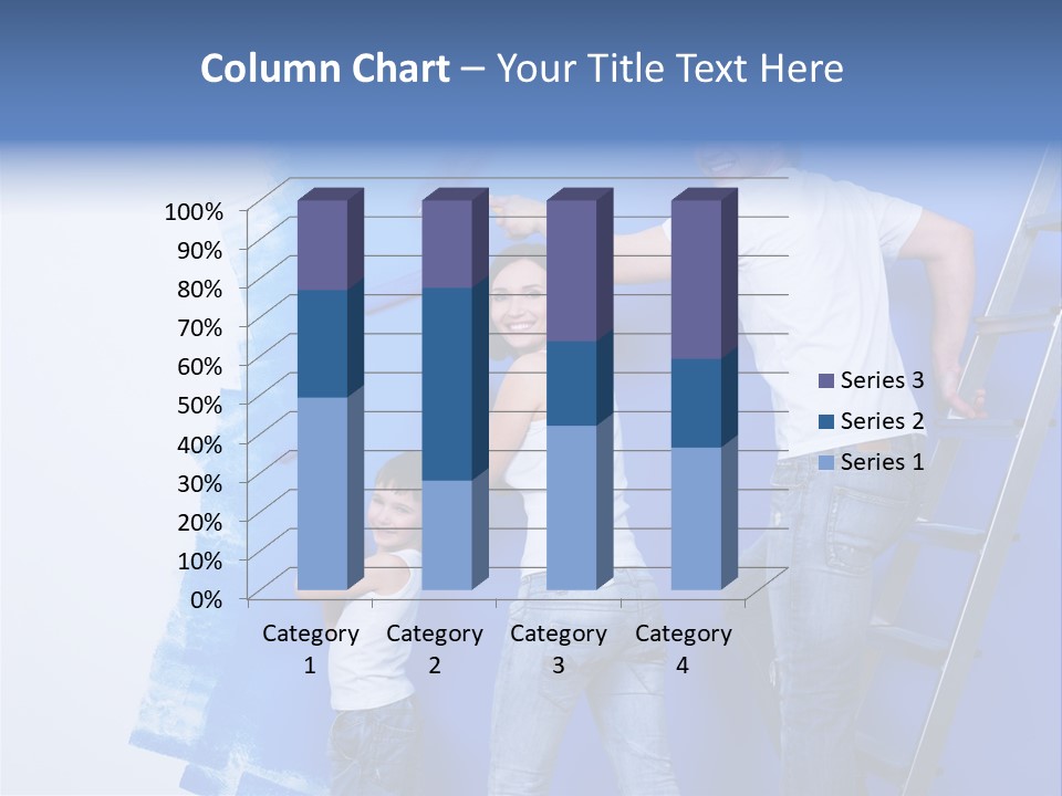 A Man And Woman Painting A Wall With Blue Paint PowerPoint Template