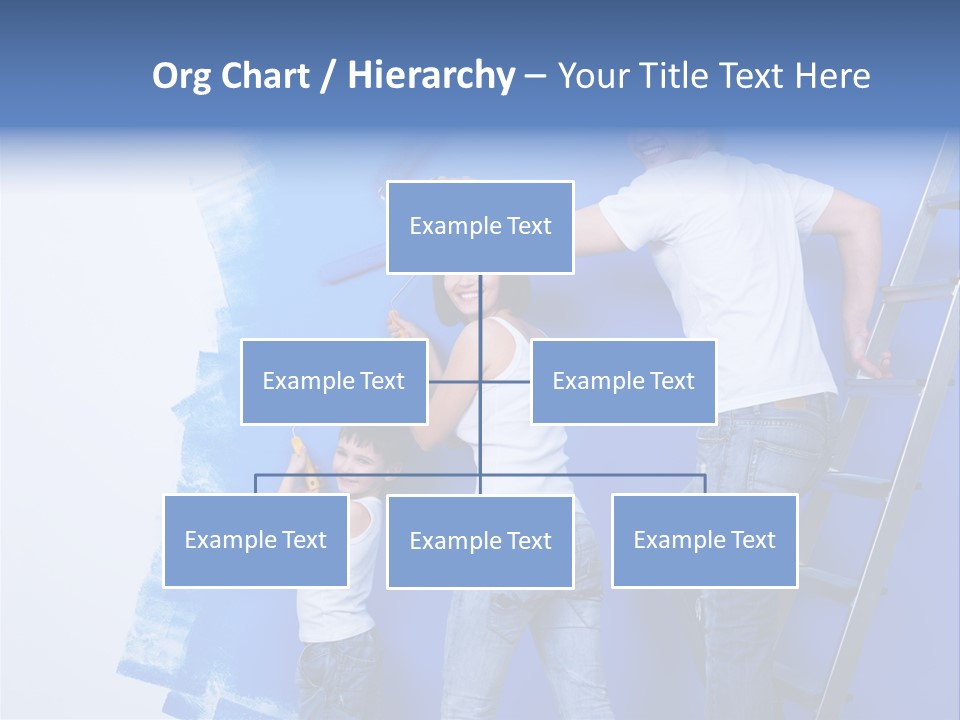A Man And Woman Painting A Wall With Blue Paint PowerPoint Template