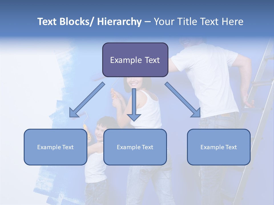 A Man And Woman Painting A Wall With Blue Paint PowerPoint Template
