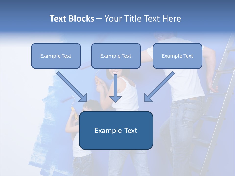 A Man And Woman Painting A Wall With Blue Paint PowerPoint Template