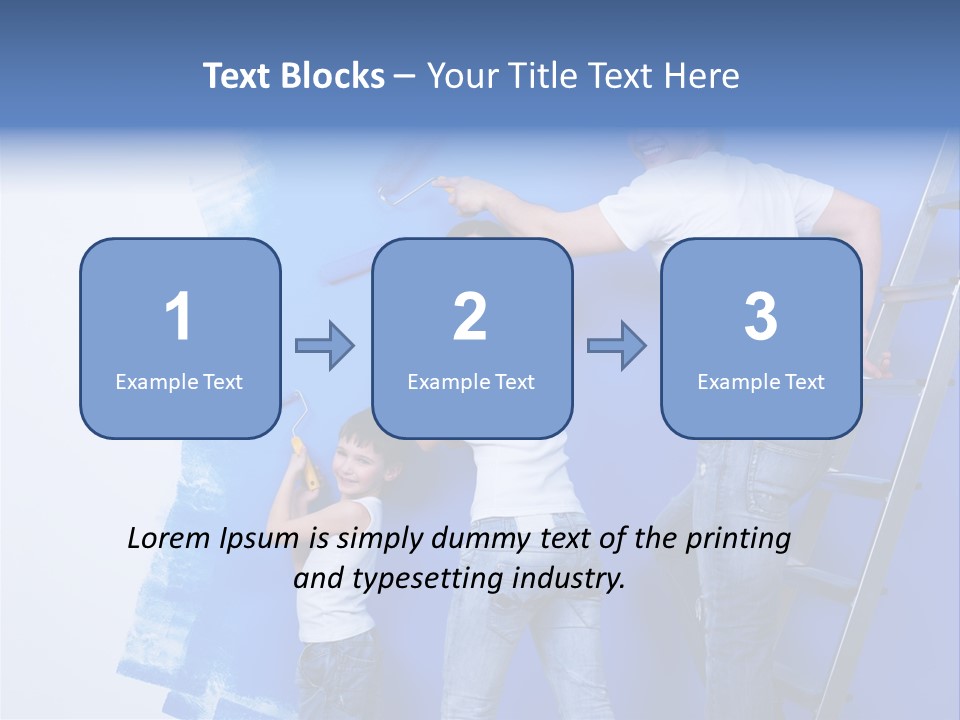 A Man And Woman Painting A Wall With Blue Paint PowerPoint Template