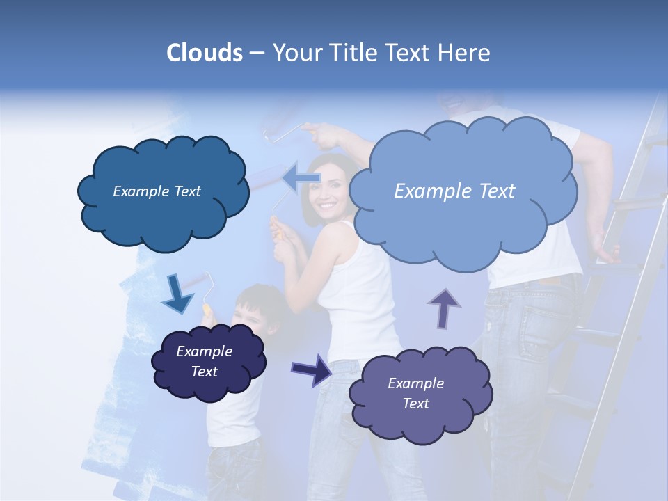 A Man And Woman Painting A Wall With Blue Paint PowerPoint Template