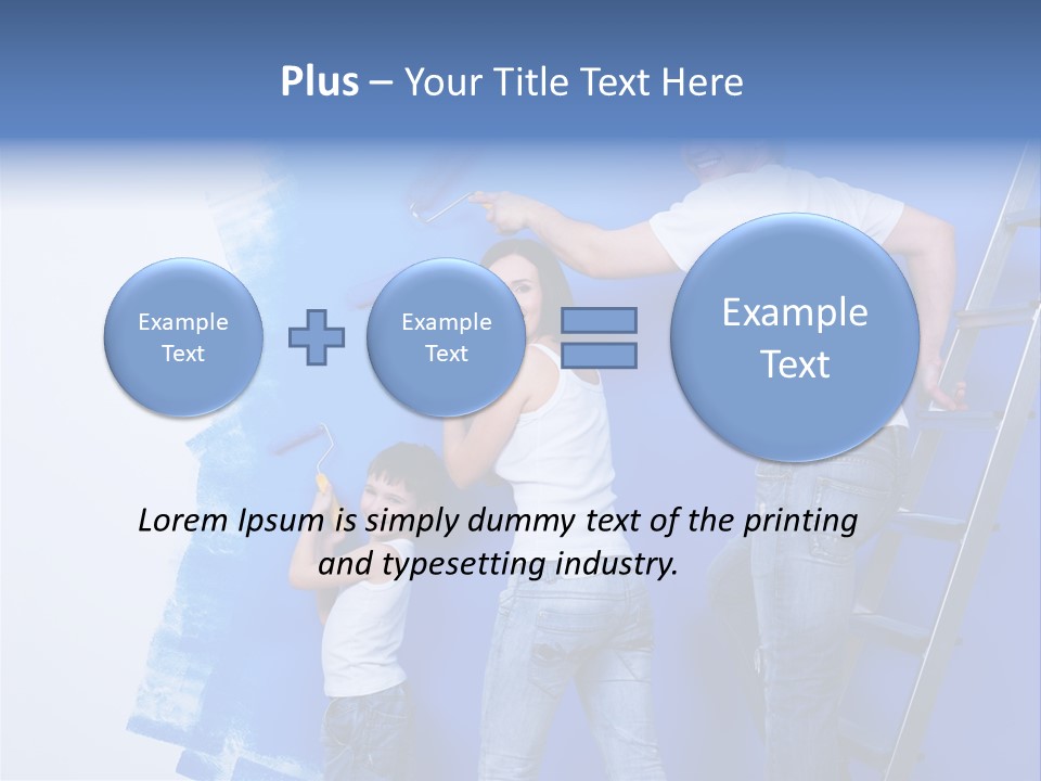 A Man And Woman Painting A Wall With Blue Paint PowerPoint Template