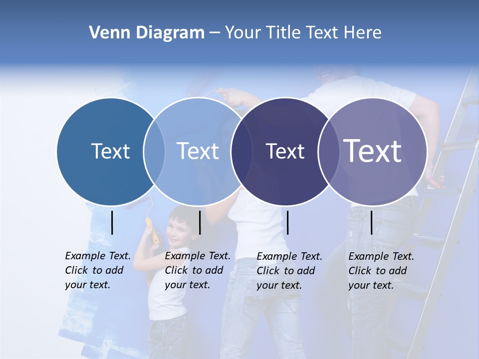 A Man And Woman Painting A Wall With Blue Paint PowerPoint Template