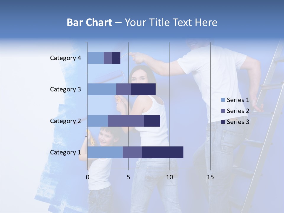 A Man And Woman Painting A Wall With Blue Paint PowerPoint Template
